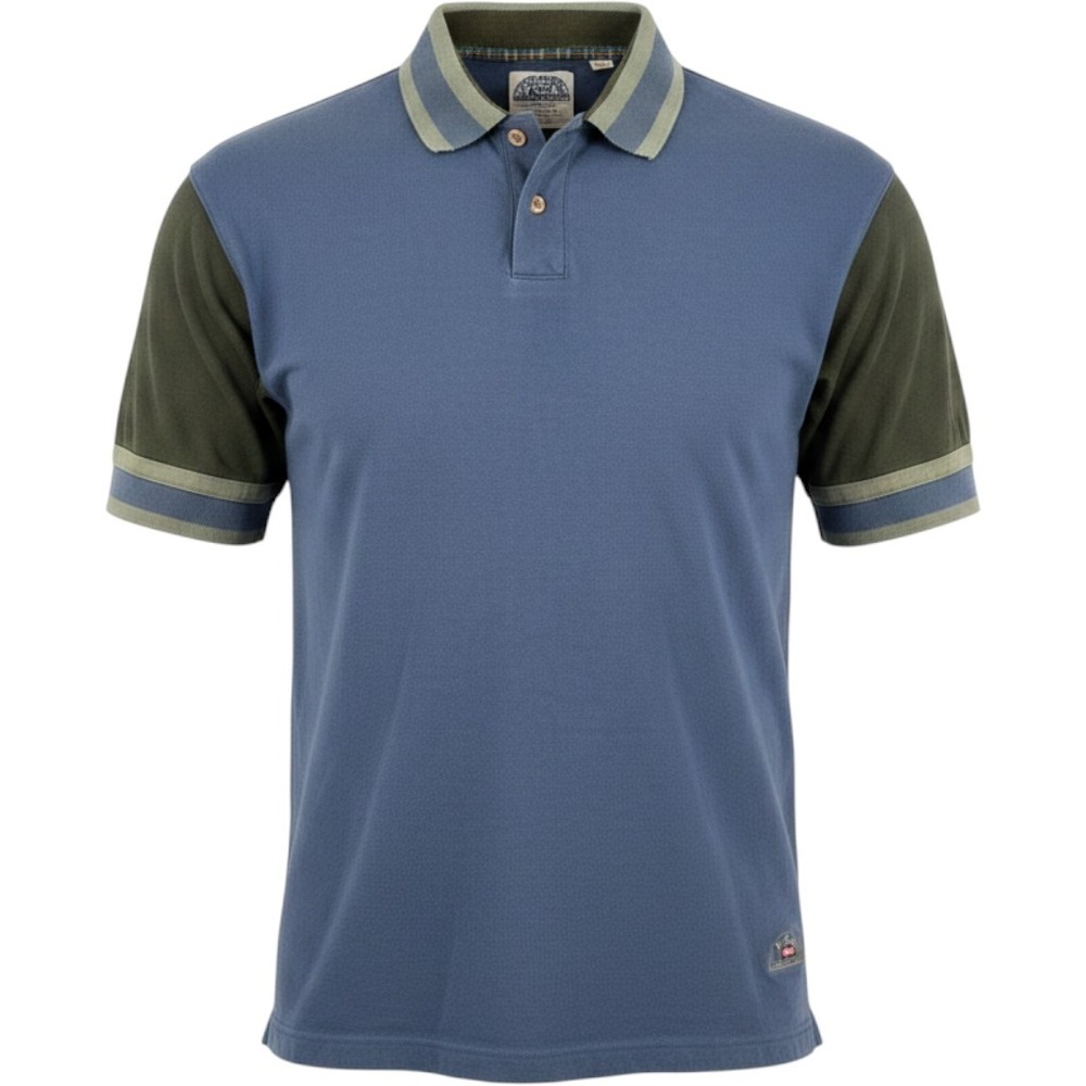 Pacific Coast Highway Polo Shirt Mens Large Blue Green Colorblock 90s Retro Surf
